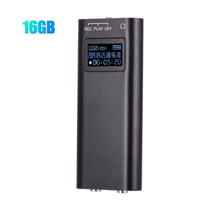 

Mini Digital Voice Sound Recorder MP3 Music Player One-Button Recording Voice-Activated Support Timed Recording with Clip 16GB Cap