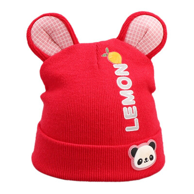 

Winter Newborn Cute Warm Kids Girls Boys Hats Baby Cartoon Pattern Hats Knitted Wool Hemming Caps With Ear