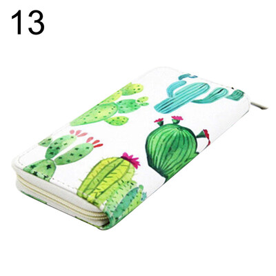 

Women Fruits Heart Flamingo Printed Long Wallet Clutch Purse Card Phone Holder
