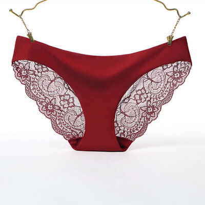 

Women Sexy Briefs Cotton Lace Low-Rise Plus Size Female Solid Color Comfortable Panties -XXL