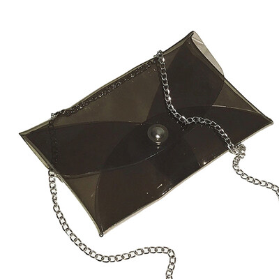 

Fashion Transparent Crossbody Shoulder Envelop Bag Women Chain PVC Small Pouch