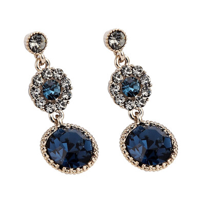 

2019 Fashion Design Rhinestone Stones Beads Pendant Maxi Statement Earrings for Women Wedding Evening Party