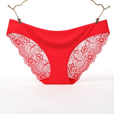 

Women Sexy Briefs Cotton Lace Low-Rise Plus Size Female Solid Color Comfortable Panties -XXL