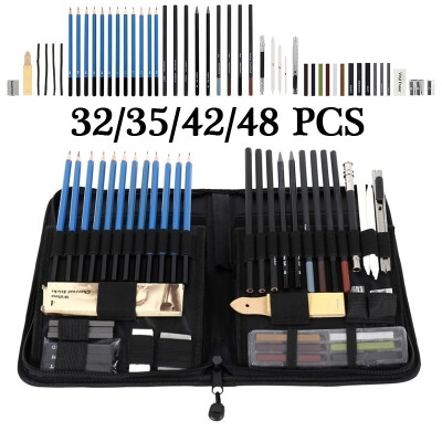 

32354248Pcs Professional Sketching Art Graphite Pencil Kit Graphite Charcoal Artist Sketch Tool Kit Drawing Set