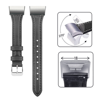 

〖Follure〗Luxury Leather Replacement Accessories Wristband Straps For Fitbit Charge 3