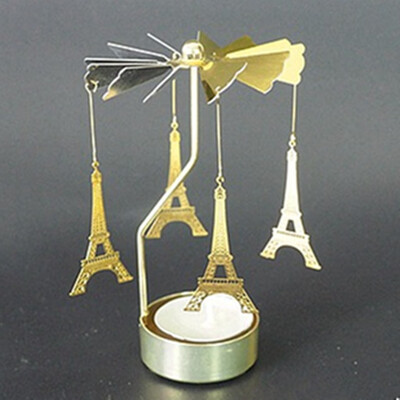 

Toponeto Hot Spinning Rotary Metal Carousel Tea Light Candle Holder Stand Light Xmas Gift