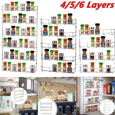 

4- 6-story Spice Jar Rack Kitchen Cabinet Door Wall Storage Box