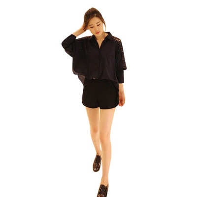 

Spring Summer Women Hollow Out Sleeve Blouse Shirts Office Lady OL Elegant Loose Tops Elegant Blouse