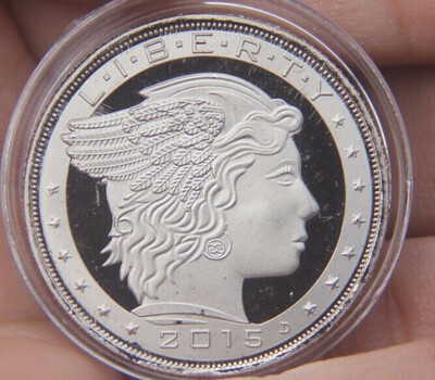 

30mm Liberty One Amero Silver Plated Souvenir Coin Medal Union Of North America