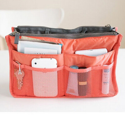 

JPGIF Portable Multifunction Dual Zipper Storage Bag Cosmetic Organizer Holder BU