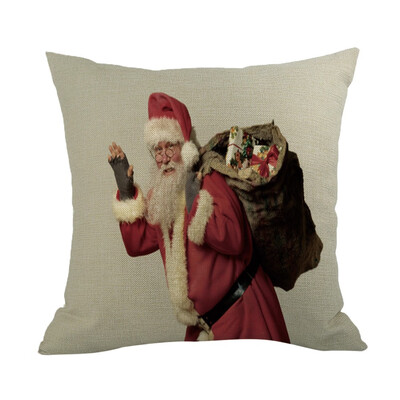 

Tailored Happy Christmas Pillow Cases Linen Sofa Cushion Cover Home Decor Pillow Core