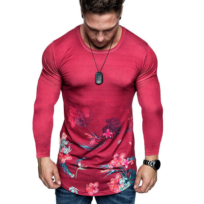 

Toponeto Mens New Style Fashion stamped Long Sleeve Shirt Printed Long-Sleeved Blouse