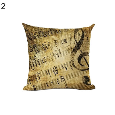 

Piano Music Note Linen Pillow Case Cushion Cover Sofa Bedroom Car Decoration