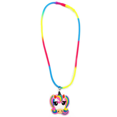 

Cartoon Cute PVC Unicorn Rainbow Silicone Necklace Childrens Jewelry Party Supplies 14 Styles