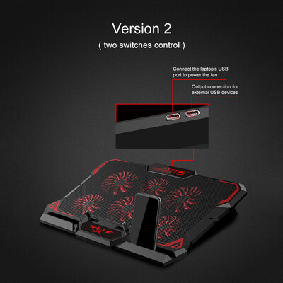 

COOLCOLD K38 Laptop Air Cooling Fan Computer Support Stand Six-fans Cooler Adjustable Wind Speed Low Noise