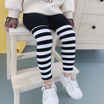 

Children Toddler Girls Autumn Winter Children Cotton Clothing Thickening Stripes Print Warm Trousers Leggings Girls Socks