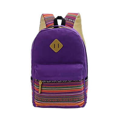 

Tailored Fashion Women Nylon Patchwork Color Capacity Student Backpack Travel Couple Bag