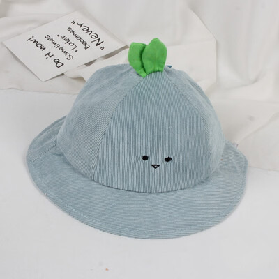 

New Autumn Bucket Hats Baby Girls Toddler Cartoon Print Bucket Hats With Ear Design Caps Reversible Sun Headwear