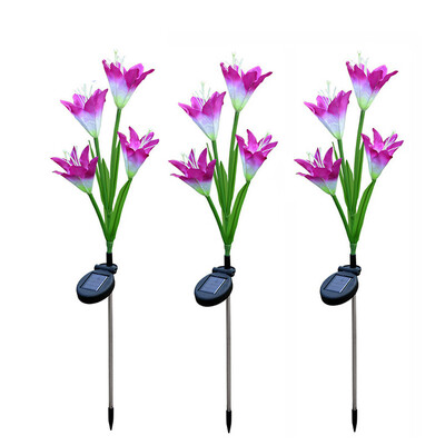 

Gobestart Solar Power Flower Light LED Outdoor Garden Yard Path Lawn Landscape Lamp 3PCS