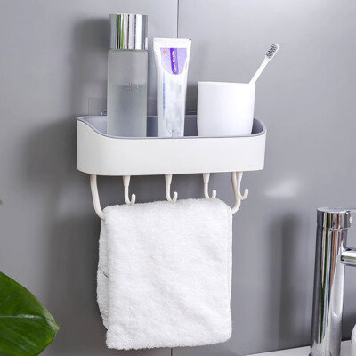 

Gobestart Punch-Free Plastic Bathroom Shelf Shower Shampoo Holder Storage Rack Organizer