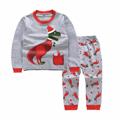 

Childrens Suit Print Dinosaur Clothes Toddler Boy Pajamas Set Long Sleeve TopsPants Toddler Casual Outerwear