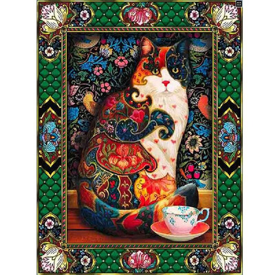 

Diamond Painting Embroidery Cross Stitch Full Mosaic DIY Kit Vintage Cup Floral Cat Animal Rhinestone Home Decor