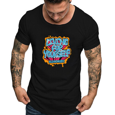 

Toponeto Men Fashion Solid Printing Style Cotton Design T-shirt Casual Shirts Tops Blouse