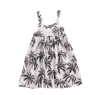 

Summer Dresses Baby Girl Cotton Tree Print Sleeveless Princess Dress Kids Dresses For Girls