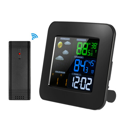 

Multifunctional Wireless Color Weather Station Clock Thermometer Hygrometer Barometer with Indoor Outdoor Temperature Humidity For