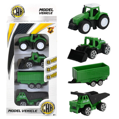 

Tailored 4Pcs Mini Construction Vehicles Hand Sliding Unisex Casual Toy Cars Kid Toys