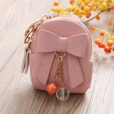

Tailored Women Bow Pendant Zip Coin Purse Mini Wallet Lady Student Key Bag Coin Purse