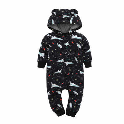 

winter Baby Girl Boy clothes infants romper pajamas fleece baby jumpsuit hooded baby fox clothing toddler boys warm clothes