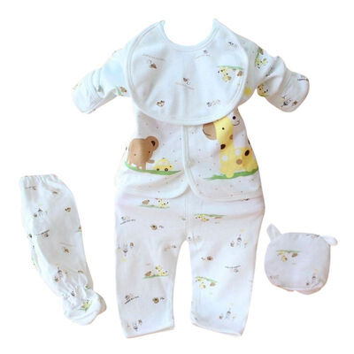 

5 Pcs Newborn Baby 100 Cotton Shirt&Pants Suits Infant Clothes Outfits 0-3M L07