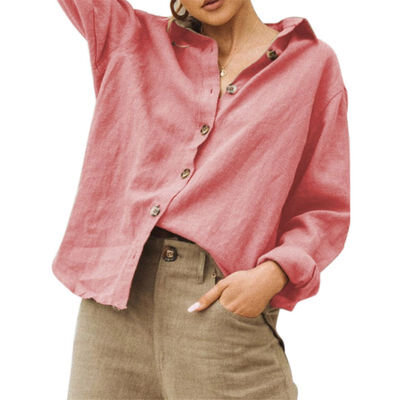 

Black Blouse Women Solid Color Top Shirts Blouses Personality Concise All-match Long Sleeve Causal Loose Shirts