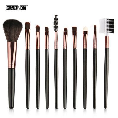 

MAANGE 10 Pcs Professional Makeup Brushes Set Women Beauty Tools For Powder Foundation Eye Shadow Eyebrow Make Up Brush