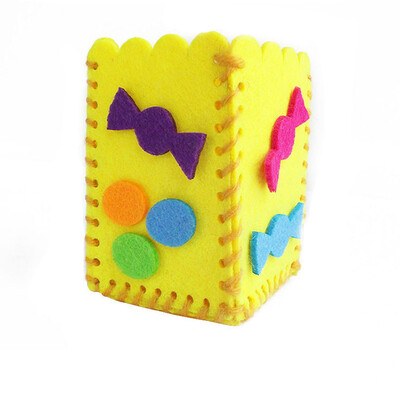 

Siaonvr 1pc DIY Pen Holder Non-woven Fabric Kindergarten Educational Toy