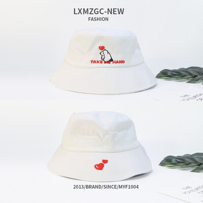 

Summer new style hat Korean style all-around fisherman hat female Bixin embroidery basin hat outdoor sunshade sunscreen hat trend