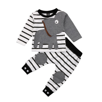 

2Pcs Kids Baby Boys Girls Elephant Outfits Set Tops Long Pants Leggings Casual Clothes