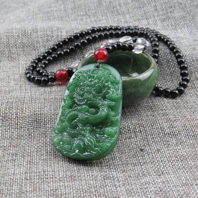 

Pendant Long Sweater Chain Necklace Imitation Dongling Jade Pendant Necklace