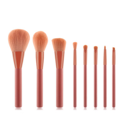 

Orange Soft Makeup Brush Set Foundation Loose Powder Brush Eyeshadow Lip Brush Cosmetic Brush 8 Pcs