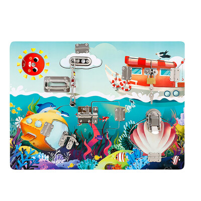 

Siaonvr Wooden Latches Board Developmental Toy Helps Develop Fine Motor Skills