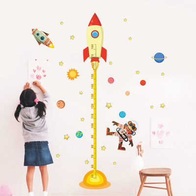 

Space Rocket Height Sticker Pasting Childrens Room Kindergarten Living Room Bedroom Height Wall Sticker Household Decoration