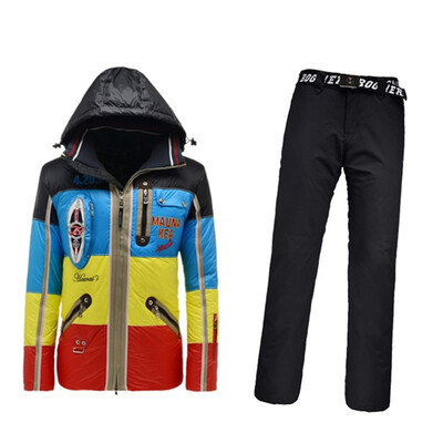 

B0GNER Men Kanoa-D Ski Jacket Black Blue Yellow Red Rik-T Ski Pants Black