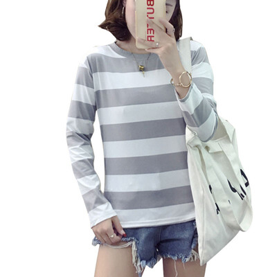

Long Sleeve Striped Womens T-shirt Autumn Female T-shirt Tops Tees