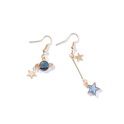 

1 Pair Unique Star Moon Planet Dangle Drop Earrings Fashion Alloy Hook Earring Women Jewelry Accessories Gifts