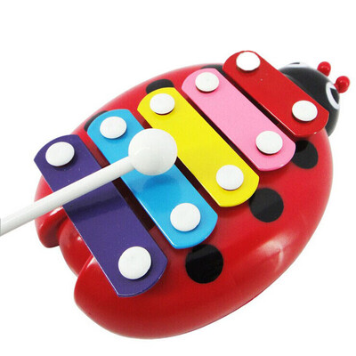 

Siaonvr Baby Child Kid 5-Note Xylophone Musical Toys Wisdom Development Beetle RD