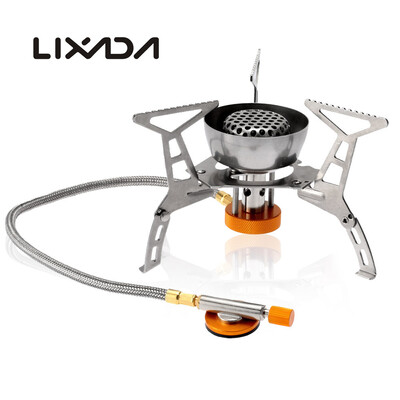 

Lixada Outdoor Camping Cooking Big Power Windproof Gas Stove Butane Burner Portable Foldable Split Furnace 3200W