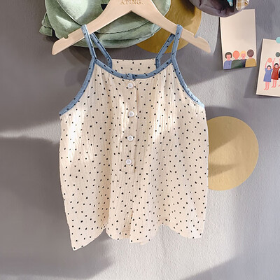 

Fashion Novel Korean Style Girl Sling Jumpsuit Summer Print Girls Jumpsuit
