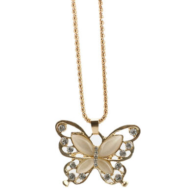 

Beautiful Women Hollow Butterfly Pendant Necklace Girl Rhinestones Rose Gold Chain Gift Jewelry