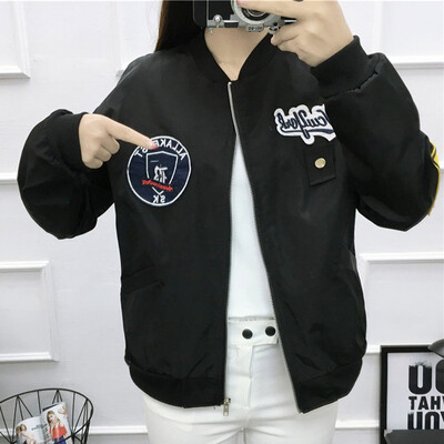 

Toponeto Women Casual Fashion Baseball Jersey Jacket Long Sleeve O-Neck Jacket